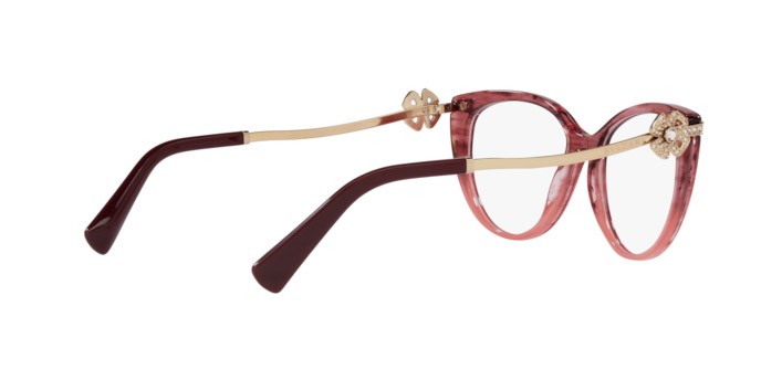 Brillen Bulgari BV 4206B (5511) farbe opal red striped gradient form cat-eye gläser demo lens
