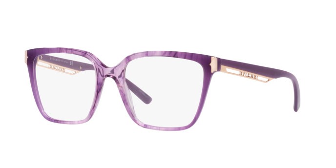 Brillen Bulgari BV 4208 (5508) farbe amethyst opal gradient striped form quadratisch gläser demo lens
