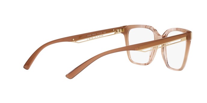 Brillen Bulgari BV 4208 (5510) farbe opal pink striped gradient form quadratisch gläser demo lens