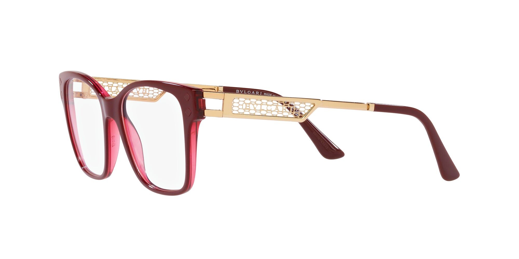 Brillen Bulgari BV 4213 (5469) farbe bordeaux su rosso trasparente form quadratisch gläser lente demo