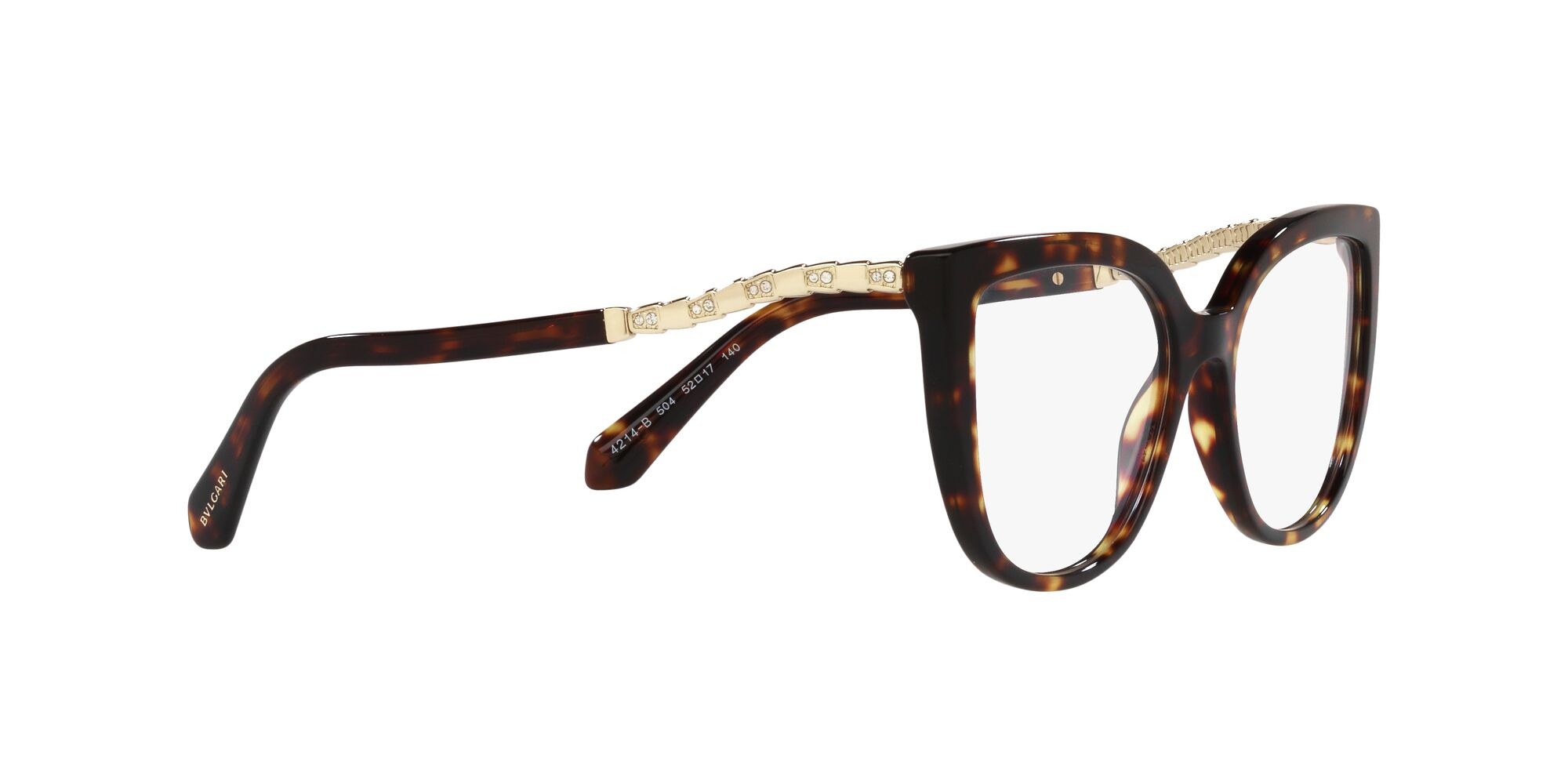 Brillen Bulgari BV 4214B (504) farbe havana form cat-eye gläser lente demo