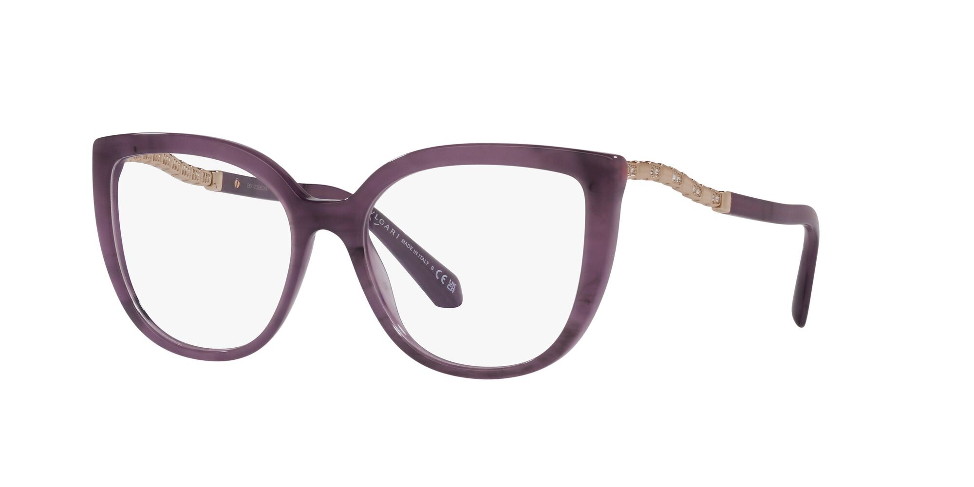 Brillen Bulgari BV 4214B (5517) farbe marble amethyst form cat-eye gläser lente demo