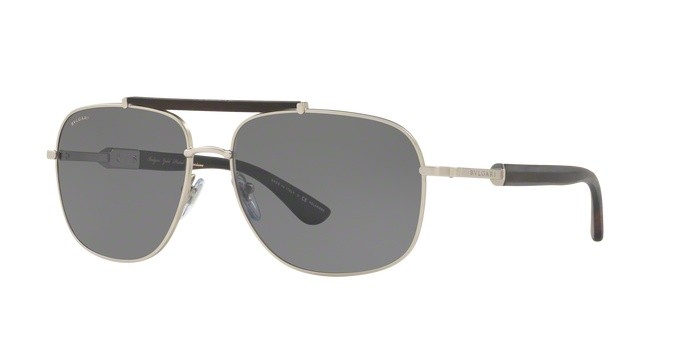 Sonnenbrillen Bvlgari BV 5040K (200781) farbe matte silver plated form rechteckig gläser polar grey