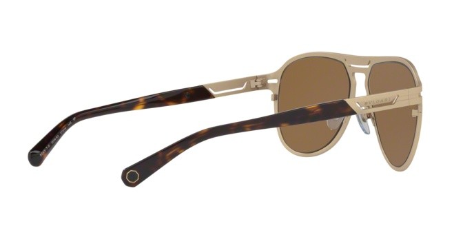 Sonnenbrillen Bvlgari BV 5043TK (203983) farbe pale gold plated matte form aviator gläser polar brown