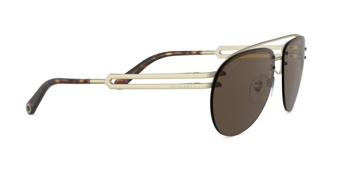 Sonnenbrillen Bulgari BV 5052 (202273) farbe matte pale gold form aviator gläser dark brown