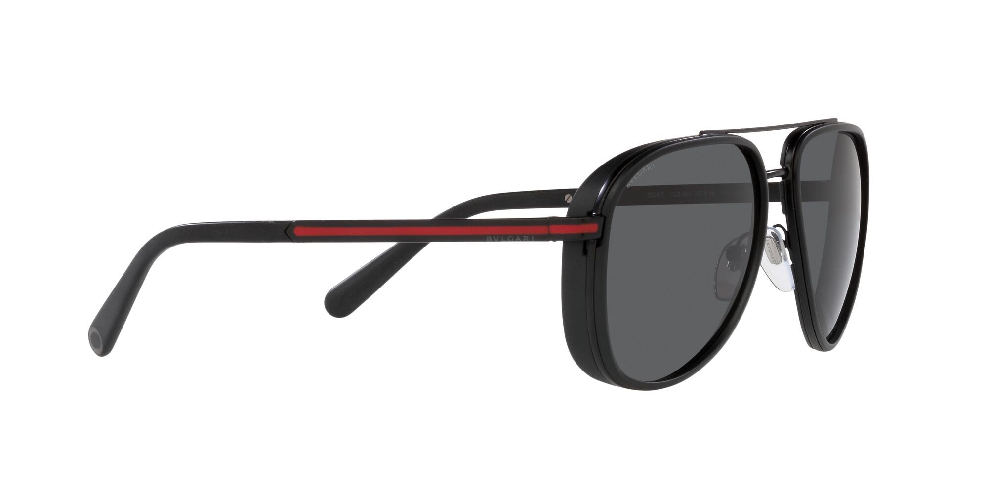 Sonnenbrillen Bulgari BV 5060 (128/B1) farbe nero opaco form aviator gläser grigio scuro