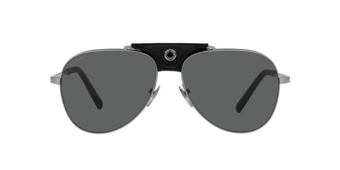 Sonnenbrillen Bulgari BV 5061Q (400/B1) farbe argento opaco form aviator gläser grigio scuro