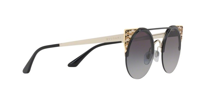 Sonnenbrillen Bvlgari BV 6088 (20188G) farbe black/pale gold form rund gläser grey gradient