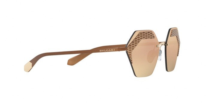 Sonnenbrillen Bvlgari BV 6103 (20374Z) farbe matte bronze/pale gold form unregelmäßig gläser grey mirror rose gold