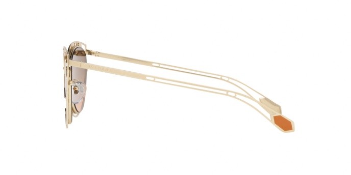 Sonnenbrillen Bvlgari BV 6104 (201318) farbe pale gold form cat-eye gläser orange gradient light grey