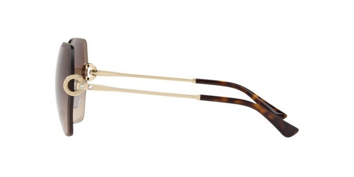 Sonnenbrillen Bvlgari BV 6105B (278/13) farbe pale gold form quadratisch gläser brown gradient