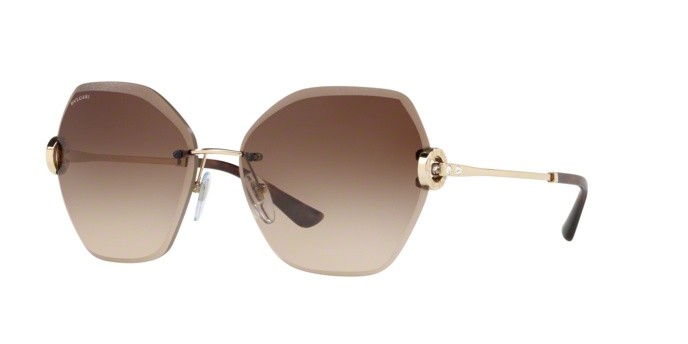 Sonnenbrillen Bvlgari BV 6105B (278/13) farbe pale gold form quadratisch gläser brown gradient