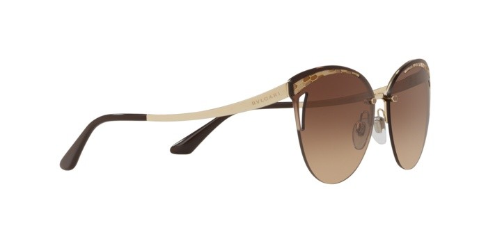 Sonnenbrillen Bvlgari BV 6110 (278/13) farbe pale gold form pantos gläser brown gradient