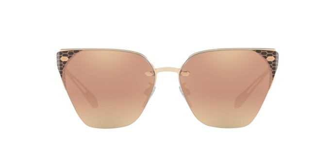 Sonnenbrillen Bvlgari BV 6116 (20144Z) farbe rose gold form cat-eye gläser grey mirror rose gold