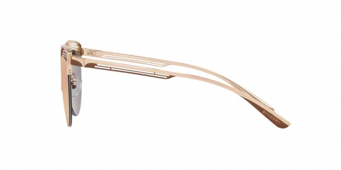 Sonnenbrillen Bvlgari BV 6118 (20374Z) farbe pink gold/matte bronze form cat-eye gläser grey mirror rose gold