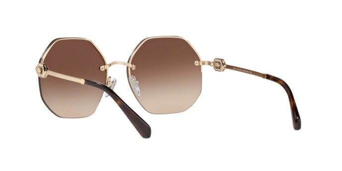 Sonnenbrillen Bvlgari BV 6122B (278/13) farbe pale gold form unregelmäßig gläser brown gradient