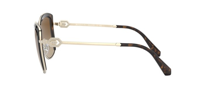 Sonnenbrillen Bvlgari BV 6128B (278/T5) farbe pale gold/dark havana form quadratisch gläser polar brown gradient