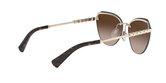 Sonnenbrillen Bvlgari BV 6129KB (2041T5) farbe pale gold plated form cat-eye gläser polar brown gradient