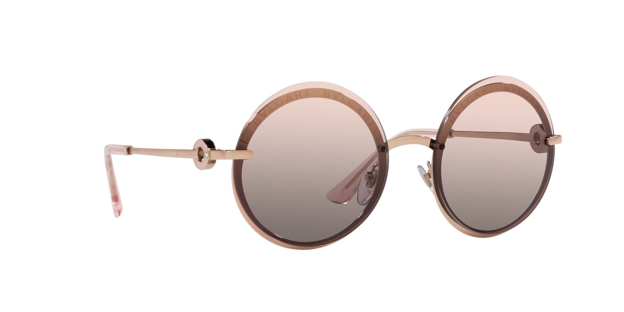 Sonnenbrillen Bulgari BV 6149B (20143B) farbe oro rosa form rund gläser rosa sfumato grigio