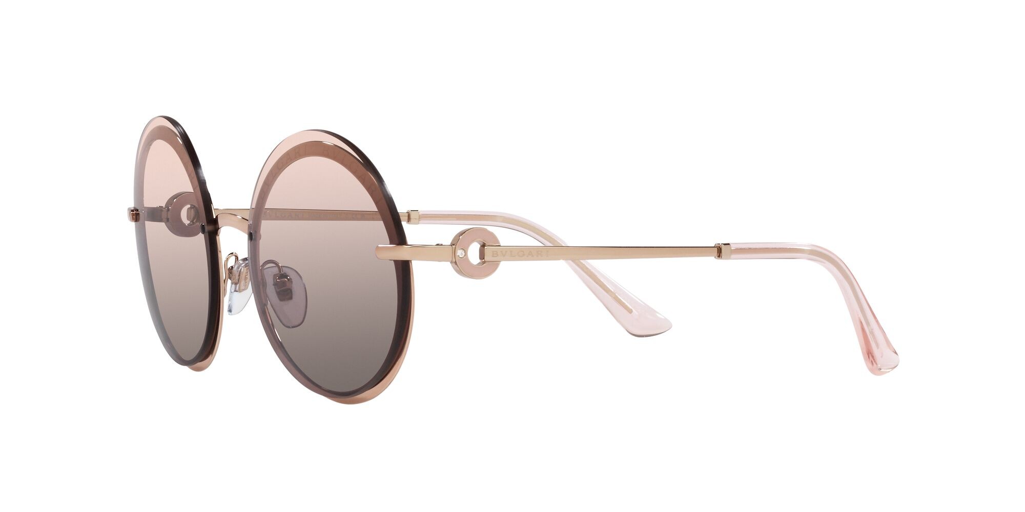 Sonnenbrillen Bulgari BV 6149B (20143B) farbe oro rosa form rund gläser rosa sfumato grigio