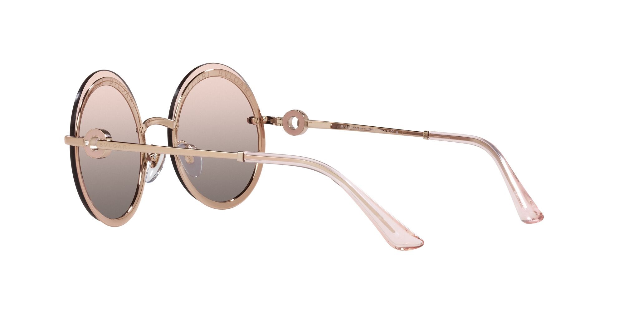 Sonnenbrillen Bulgari BV 6149B (20143B) farbe oro rosa form rund gläser rosa sfumato grigio
