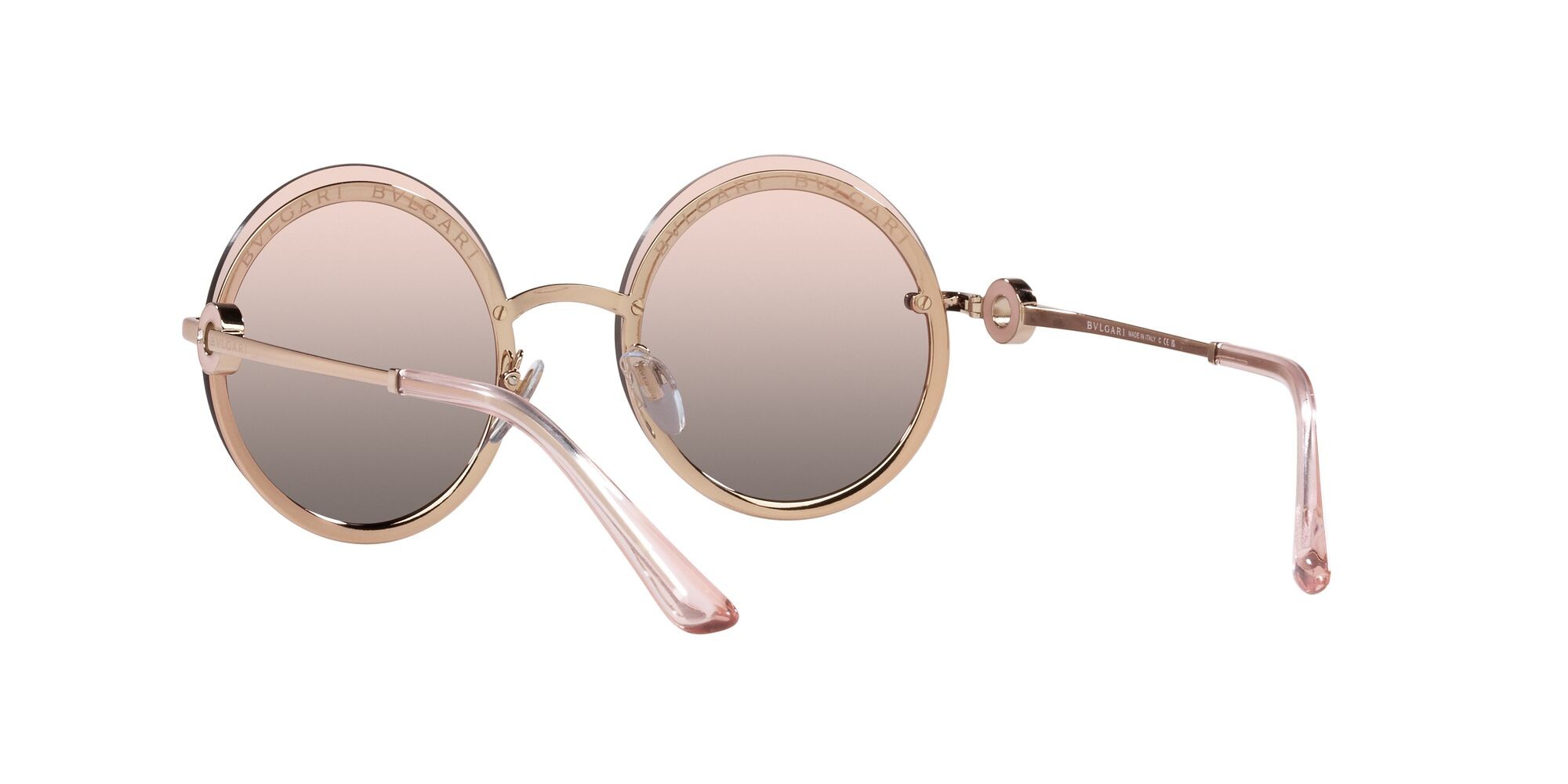 Sonnenbrillen Bulgari BV 6149B (20143B) farbe oro rosa form rund gläser rosa sfumato grigio