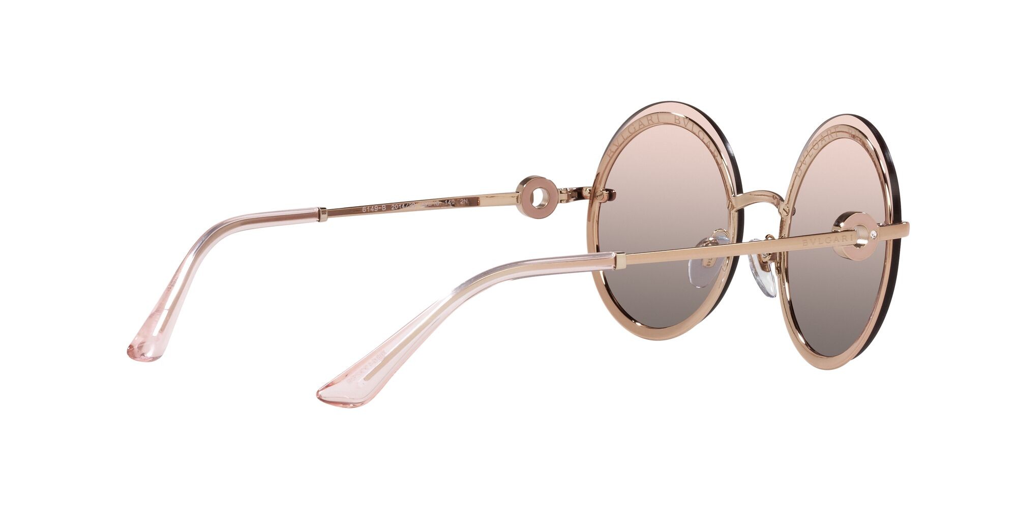 Sonnenbrillen Bulgari BV 6149B (20143B) farbe oro rosa form rund gläser rosa sfumato grigio