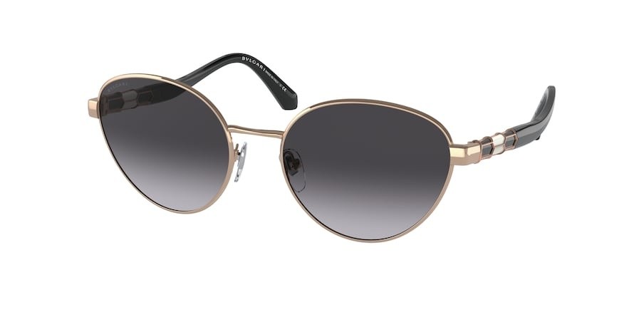Sonnenbrillen Bulgari BV 6155 (20148G) farbe pink gold form oval gläser grey gradient