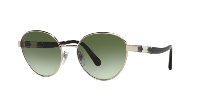 Sonnenbrillen Bulgari BV 6155 (278/3M) farbe pale gold form oval gläser green gradient