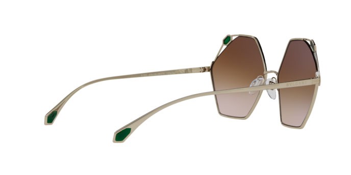 Sonnenbrillen Bulgari BV 6160 (278/13) farbe pale gold form unregelmäßig gläser brown gradient