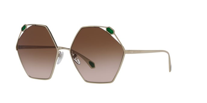 Sonnenbrillen Bulgari BV 6160 (278/13) farbe pale gold form unregelmäßig gläser brown gradient