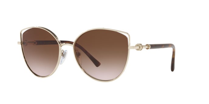 Sonnenbrillen Bulgari BV 6168 (278/13) farbe pale gold form cat-eye gläser brown gradient