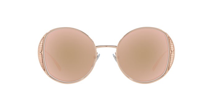 Sonnenbrillen Bulgari BV 6169 (20140W) farbe pink gold form rund gläser clear mirror real rose gold