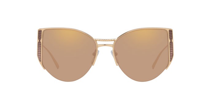 Sonnenbrillen Bulgari BV 6170 (20145A) farbe pink gold form schmetterling gläser light brown mirror flash gold