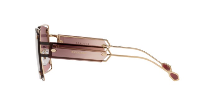 Sonnenbrillen Bulgari BV 6171 (20648D) farbe pink gold/oxblood form quadratisch gläser clear gradient pink