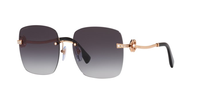 Sonnenbrillen Bulgari BV 6173B (20148G) farbe pink gold form quadratisch gläser grey gradient