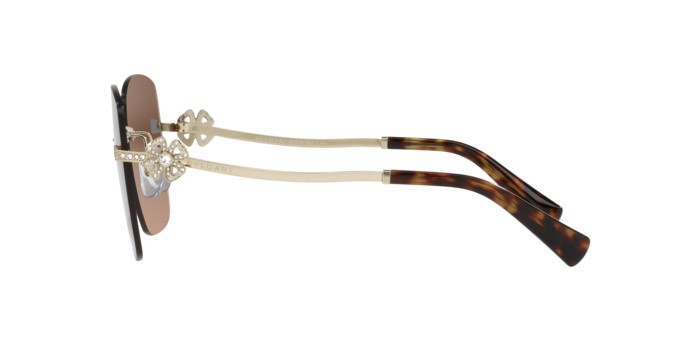 Sonnenbrillen Bulgari BV 6173B (278/13) farbe pale gold form quadratisch gläser brown gradient