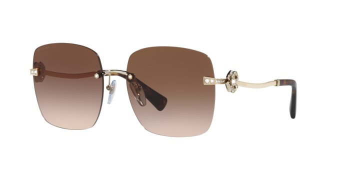 Sonnenbrillen Bulgari BV 6173B (278/13) farbe pale gold form quadratisch gläser brown gradient