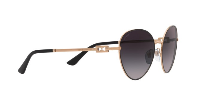 Sonnenbrillen Bulgari BV 6174 (20148G) farbe pink gold/black form oval gläser grey gradient