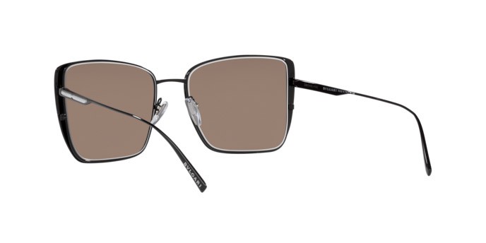 Sonnenbrillen Bulgari BV 6176 (20660V) farbe black form quadratisch gläser clear mirror white gold