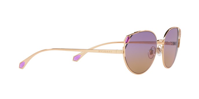 Sonnenbrillen Bulgari BV 6177 (2014EL) farbe pink gold form cat-eye gläser violet gradient orange