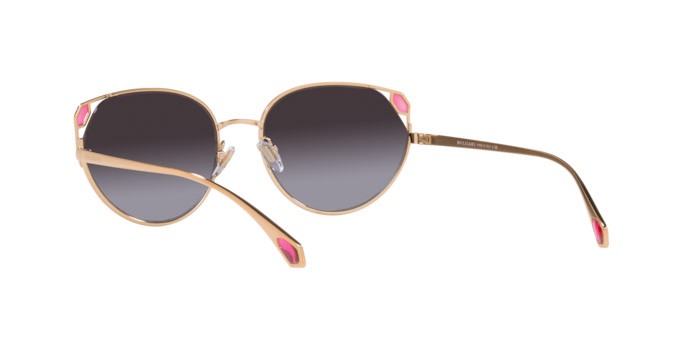 Sonnenbrillen Bulgari BV 6177 (20238G) farbe pink gold/black form cat-eye gläser grey gradient