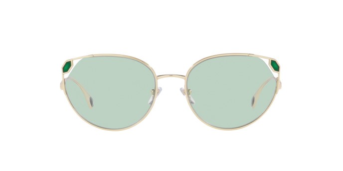 Sonnenbrillen Bulgari BV 6177 (278/M1) farbe pale gold form cat-eye gläser photo green to green