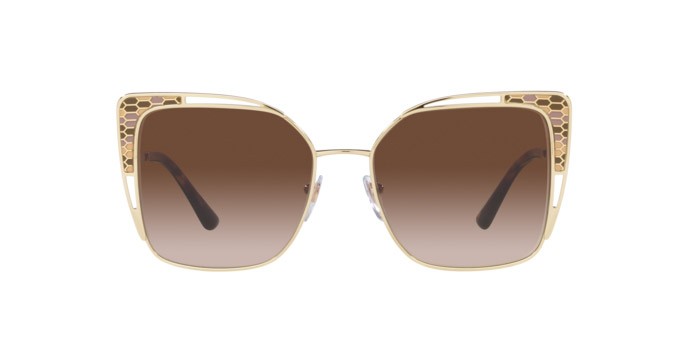 Sonnenbrillen Bulgari BV 6179 (278/13) farbe pale gold form schmetterling gläser brown gradient