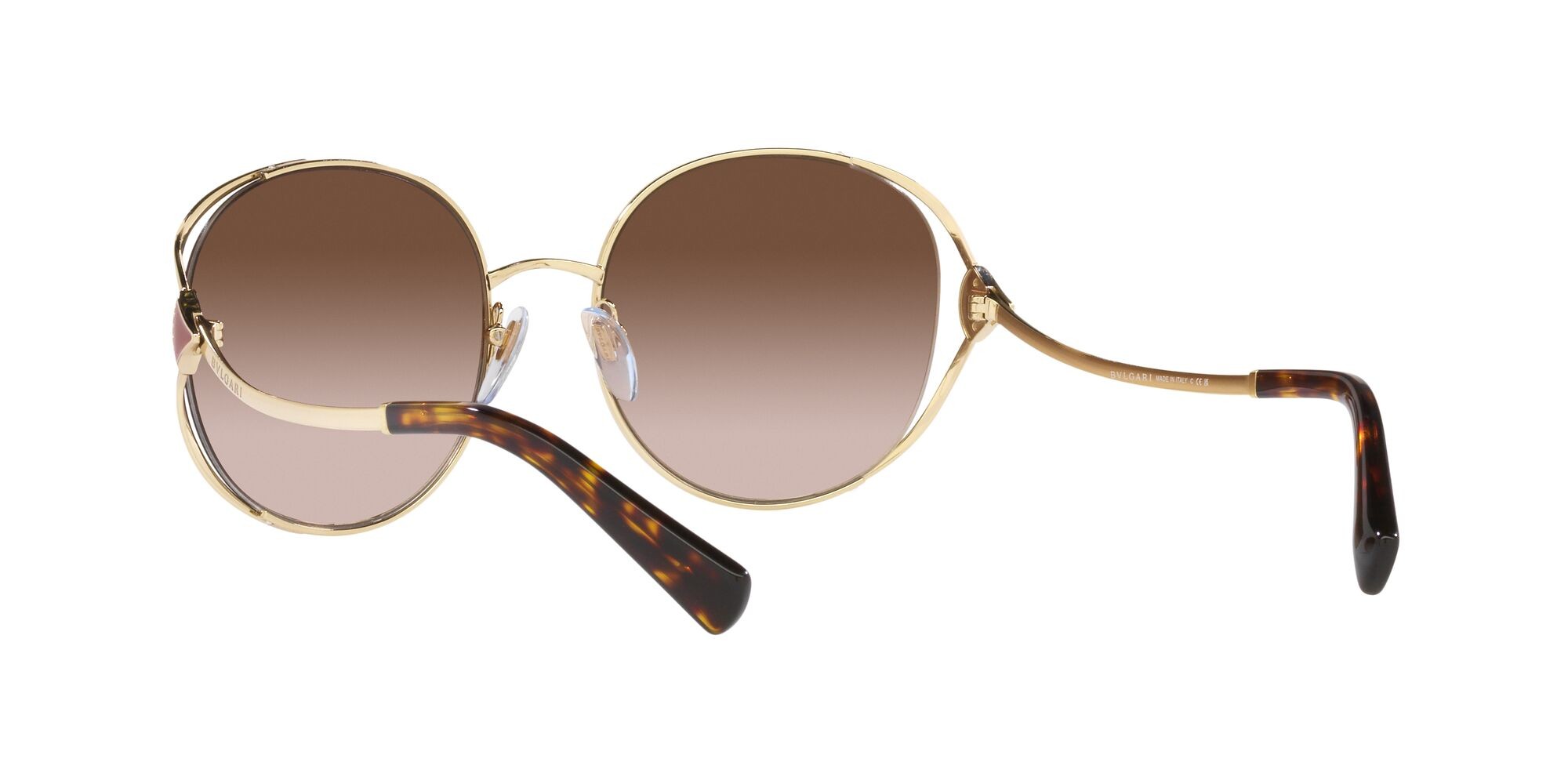 Sonnenbrillen Bulgari BV 6181B (278/13) farbe oro pallido form rund gläser marrone sfumato