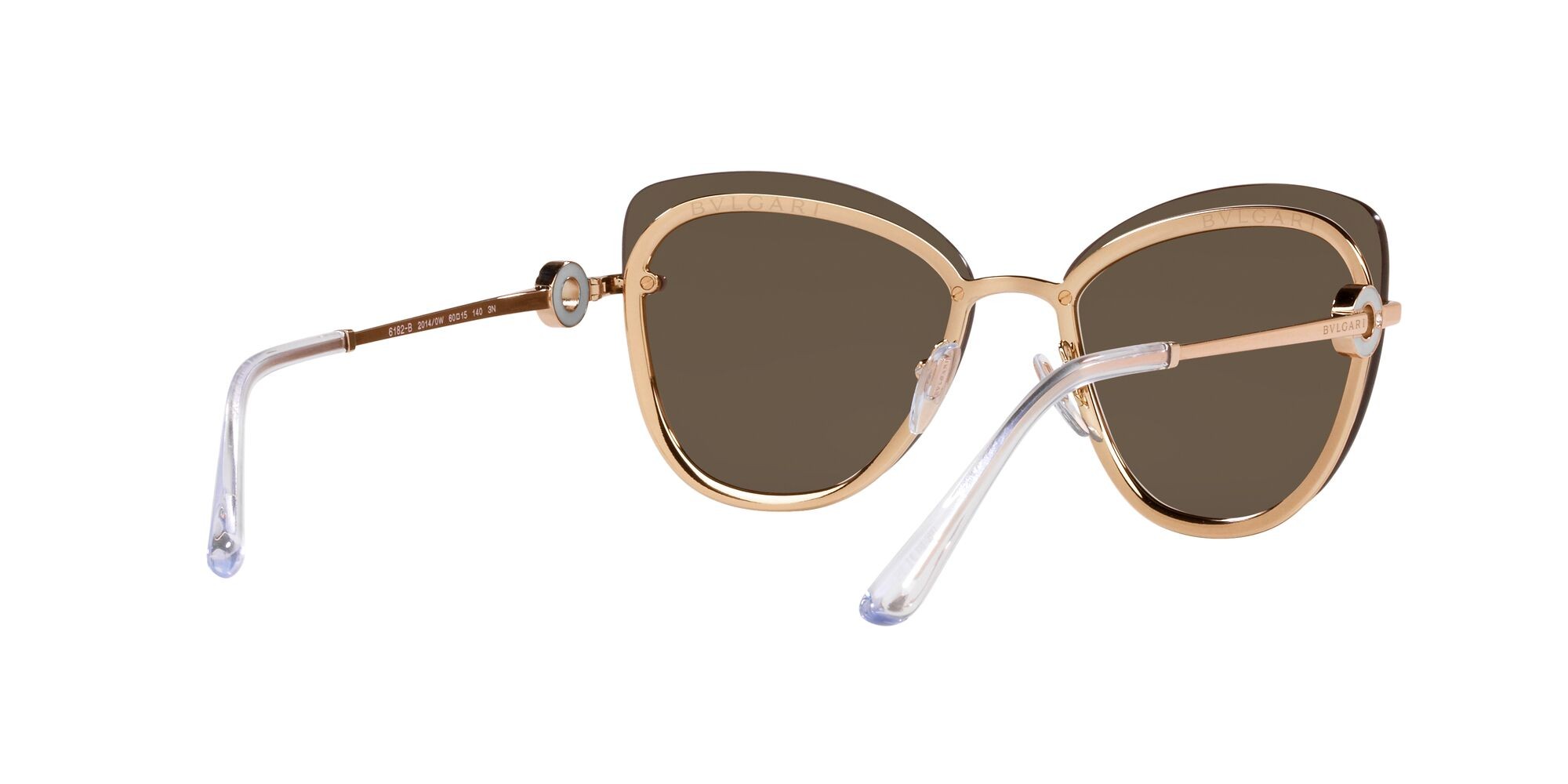 Sonnenbrillen Bulgari BV 6182B (20140W) farbe oro rosa form schmetterling gläser trasparente specchiato vero oro rosé