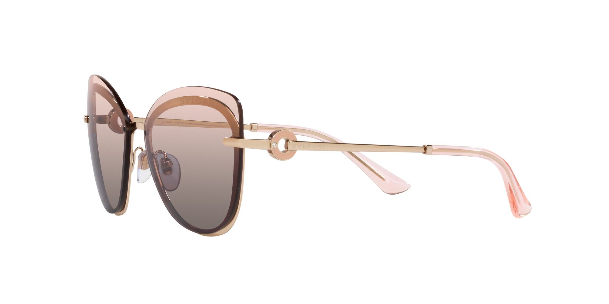 Sonnenbrillen Bulgari BV 6182B (20143B) farbe oro rosa form schmetterling gläser rosa sfumato grigio