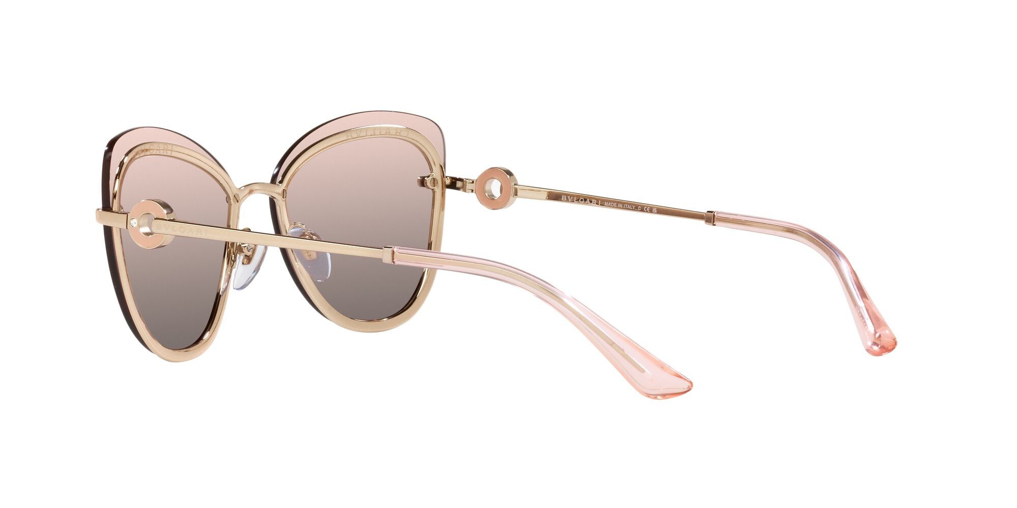 Sonnenbrillen Bulgari BV 6182B (20143B) farbe oro rosa form schmetterling gläser rosa sfumato grigio