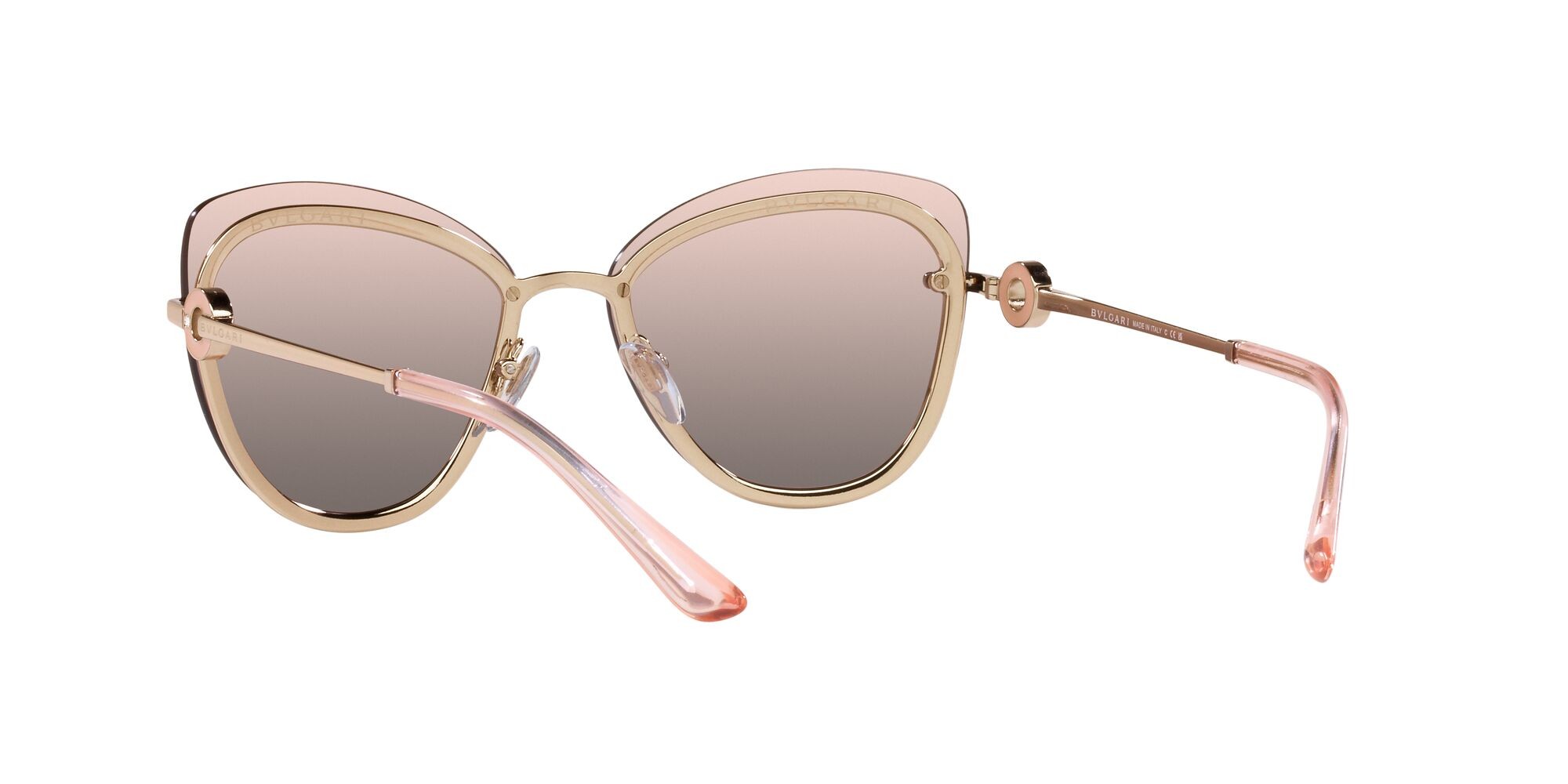 Sonnenbrillen Bulgari BV 6182B (20143B) farbe oro rosa form schmetterling gläser rosa sfumato grigio