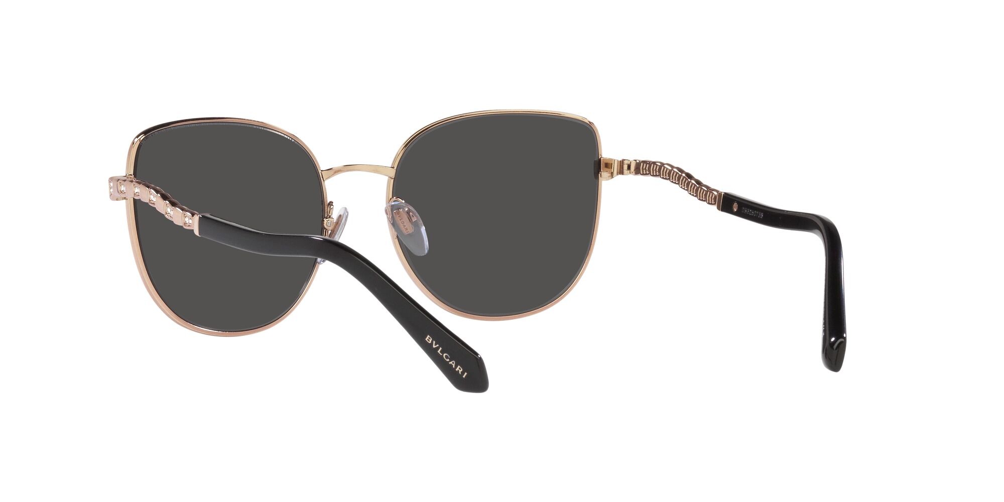 Sonnenbrillen Bulgari BV 6184B (201487) farbe oro rosa form cat-eye gläser grigio scuro